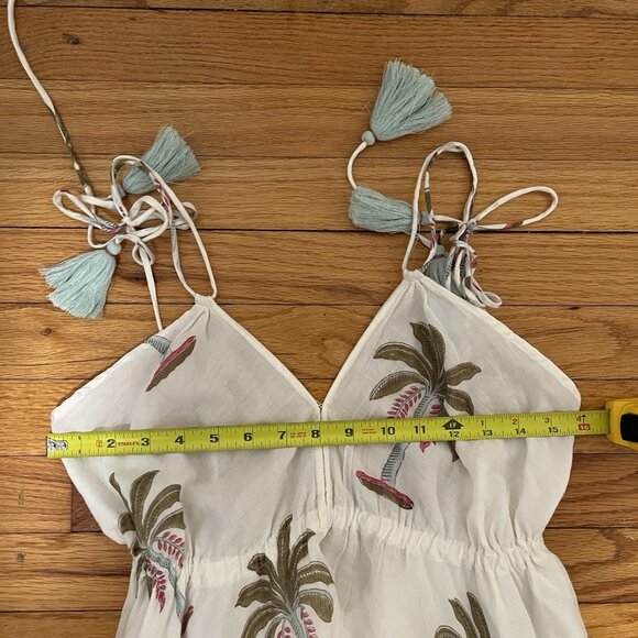 Roller Rabbit Morjim Palm Venezia Maxi Tassel Cream Dress Size Medium - Picture 11 of 11
